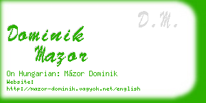 dominik mazor business card